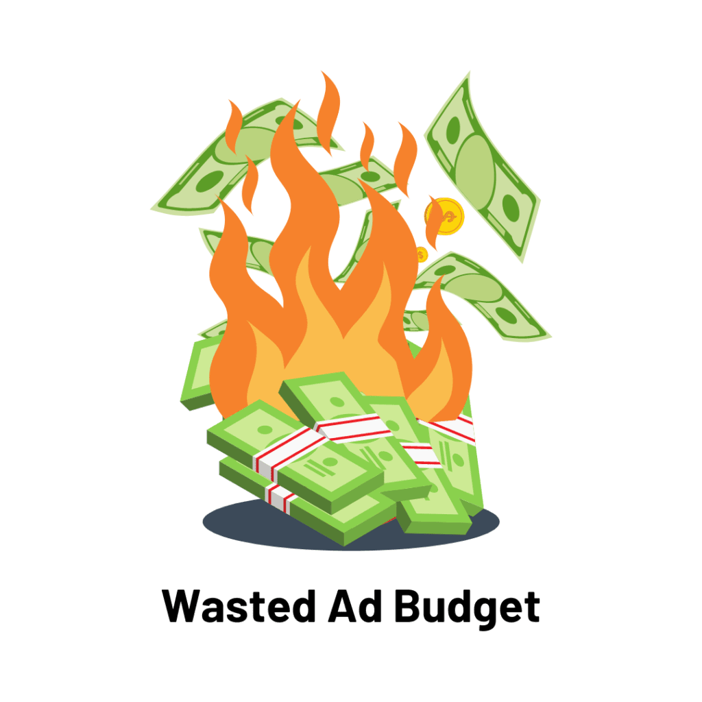 Money being burnt - Wasted Ad Budget