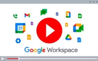 Image showing a YouTube video player containing Google Workspace and Google Workspace icons.
